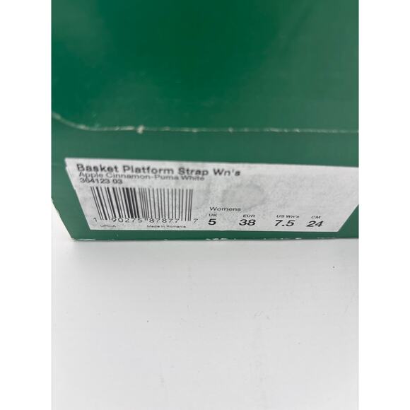 PUMA basket Platform Strap Sneaker Sz 7.5 in Apple Cinnamon. NEW - Picture 7 of 8